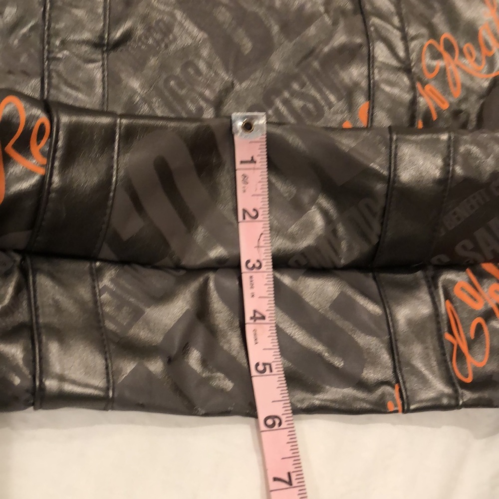 ā¤ļøBENEFIT Tote make up bag! Color: gunmetal with orange writing! Prelovedš©¶ - Picture 6 of 15